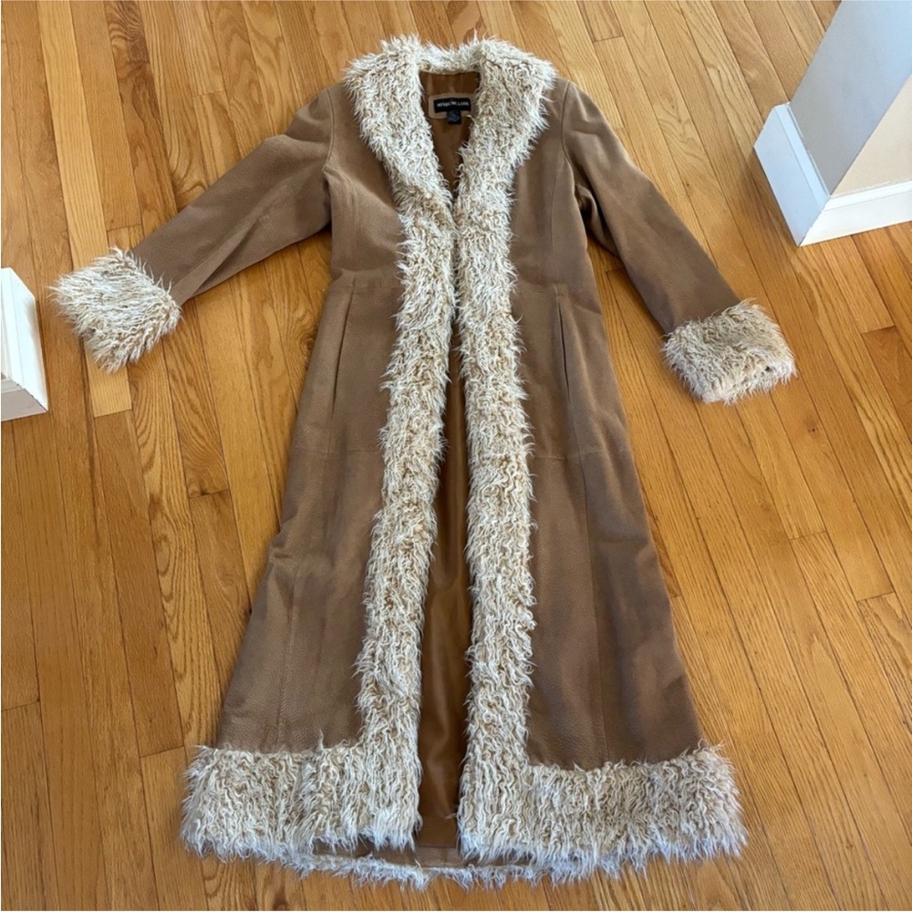 Vintage Misdemeanor Penny Lane Long Leather Fur Coat